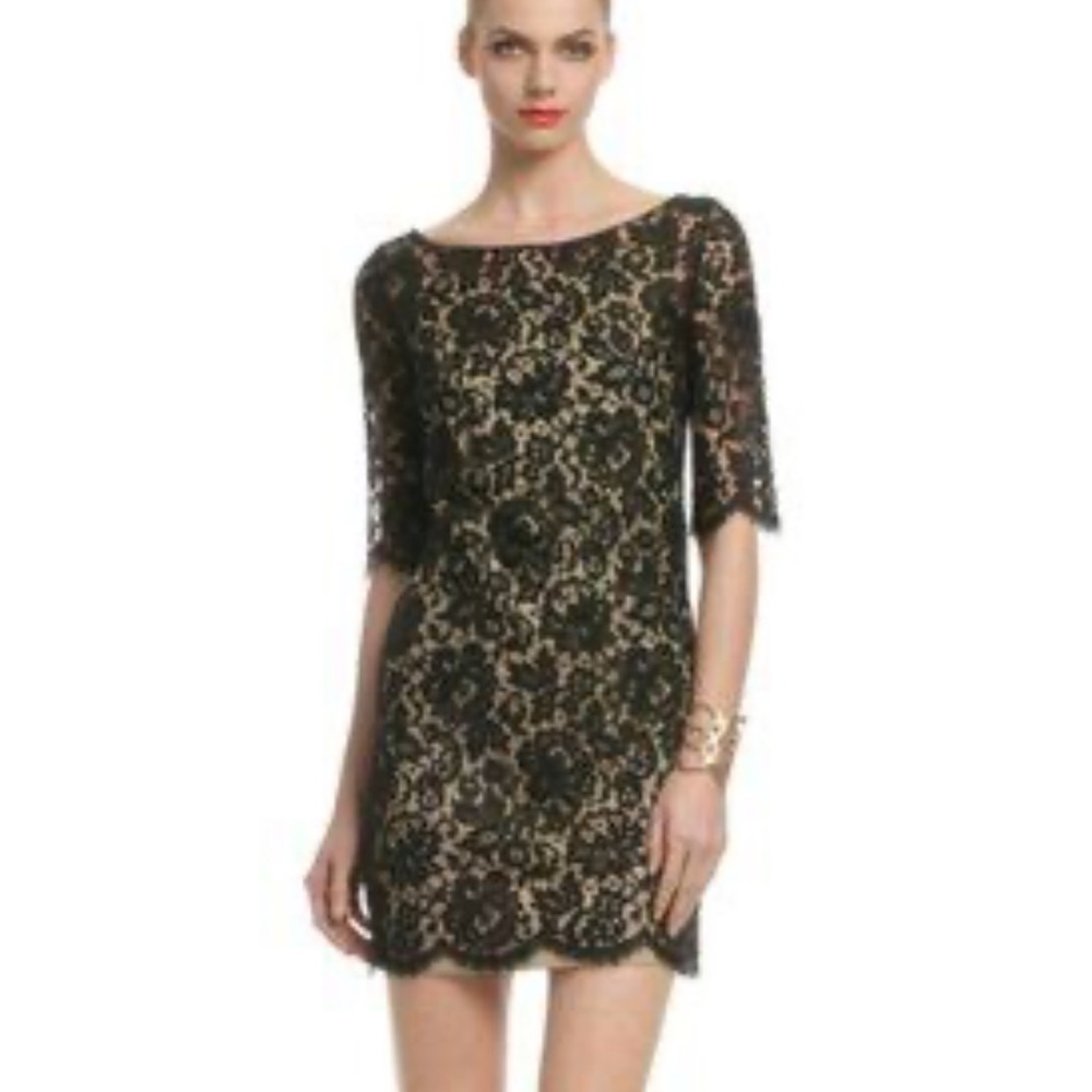 ROBERT RODRIGUEZ Black Lace Mini Dress‎ Size 10